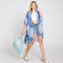 DIONA J TIE DYE PRINT KIMONO CARDIGAN ONE SIZE COLOR BLUE