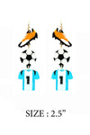 SPORTS BALL UNIFORM ACRYLIC DROP HOOK EARRING