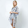 DIONA J ABSTRACT FOIL PRINT KIMONO ONE SIZE COLOR BLACK