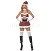 School Girl Santa 6 Pc Multicolor Plaid Christmas Halloween Women Costume Sz M/L