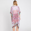 DIONA J ABSTRACT PAISLEY PRINT KIMONO CARDIGAN ONE SIZE COLOR GREEN