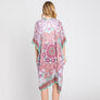 DIONA J ABSTRACT PAISLEY PRINT KIMONO CARDIGAN ONE SIZE COLOR GREEN