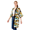 DIONA J TROPICAL PRINT HALF SLEEVE KIMONO COVER UP KIMONO ONE SIZE COLOR GREEN