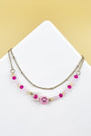 8" -8.5" SMILE SHAPED GLASS BEAD ANKLET SET