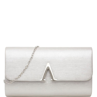 DIONA J WOMEN'S SMOOTH DESIGN CLUTCH CROSSBODY BAG COLOR SILVER