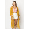 DIONA J FLORAL LACE KIMONO ONE SIZE COLOR MUSTARD