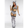 Doggy Dalmation 5 Pc Women's Halloween Cosplay White Black Costume Set Size XS