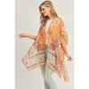 DIONA J BOHO PRINT KIMONO CARDIGAN ONE SIZE COLOR ORANGE