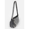 DIONA J ICONIC STUDDED FASHION SHOULDER BAG COLOR SILVER