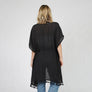 DIONA J PEARL DECO TRIM KIMONO W/DRAW STRIN ONE SIZE COLOR BLACK