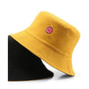 Reversible Smile Cotton Bucket Hat Yellow