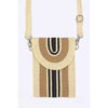 DIONA J MIX COLOR STRAW CROSSBODY PHONE BAG COLOR TAUPE