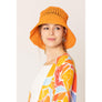DIONA J SOLID STRAW BUCKET HAT ONE SIZE COLOR ORANGE