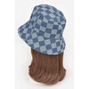 DIONA J CHECKER DENIM BUCKET HAT BLACK/WHITE