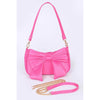 DIONA J SATIN BOW TIE CONVERTIBLE SHOULDER BAG COLOR FUCHSIA