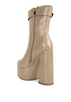 Bumpy Croc High Block Heeled Chunky Ankle Boots