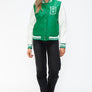 Love Me Now PU Leather Contrast Snap Down Bomber Jacket