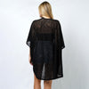 DIONA J TEXTURED JERSEY RELAXED FIT KIMONO ONE SIZE COLOR BLACK