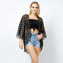 DIONA J DOT FOIL PRINT SHEER KIMONO ONE SIZE COLOR BLACK