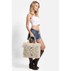 DIONA J STRAW CROSSBODY TOTE BAG FLORAL PATTERN