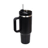 Diona J Insulated Stainless Steel Water Bottle with Handle and Straw Lid Black