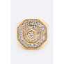 Diona J Octagon Crystal Unisex Gold Ring Size 10