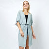 DIONA J DRAWSTRING JERSEY KIMONO ONE SIZE COLOR GREY