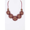 DIONA J SEED BEADS ICONIC NECKLACE COLOR BURGUNDY