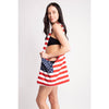 DIONA J FASHION AMERICAN FLAG 2 IN 1 TOTE BEACH TOWEL