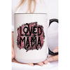 Diona J Mothers Day Loved Mama Black Pink Leopard Cup White