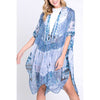 DIONA J TIE DYE PRINTED KIMONO CARDIGAN ONE SIZE COLOR BLUE