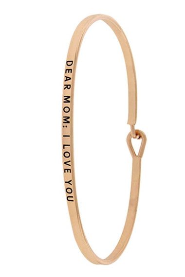 Diona J Dear Mom - Iloveyou Bangle Bracelet for Mother's Day Gift Jewelry