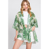 DIONA J TROPICAL MESH FRONT KNOT KIMONO COVER UP ONE SIZE GREEN