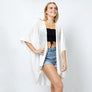 DIONA J TEXTURED JERSEY RELAXED FIT KIMONO ONE SIZE COLOR WHITE