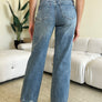 Judy Blue Full Size Mid Rise Distressed Straight Jeans