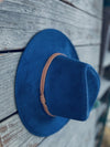 Vegan suede fedora with braided trim