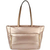 Diona J Women's Fashion Cushion Zipper Tote Shoulder Bag With Strap Gold