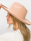 Vegan Felt Panama Upturned Brim HAT FOR WOMEN