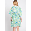 DIONA J FRONT ROPE FLOWER PRINT KIMONO ONE SIZE COLOR YELLOW