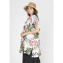 DIONA J FASHION TROPICAL PRINT KIMONO ONE SIZE COLOR WHITE