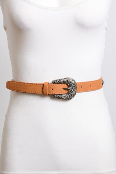 Trendy Western Belt Camel Brown & Black Buckle