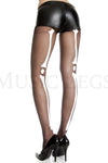 Skeleton print sheer pantyhose