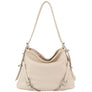 DIONA J WOMEN'S FASHION STYLISH SMOOTH SHOULDER HOBO BAG COLOR BEIGE