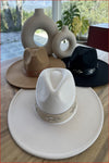 Structured wide brim Fedora with Embellishment