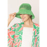 DIONA J SOLID STRAW BUCKET HAT ONE SIZE COLOR GREEN