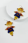 SCARECROW ACRYLIC PRINTING HOOK EARRINGS