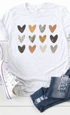 Boho Hearts Earthy Colors Graphic Tee