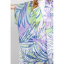 DIONA J HAND DRAWN TROPICAL LEAVES KIMONO ONE SIZE PURPLE