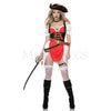 Adventurous Pirate 7 Pc Off Shoulder Asymmetrical Dress Halloween Costume Sz ML