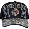 Diona J Women's Shiny Bling Sports Mom Denim Cap -Baseball Mom Rhinestone Hat